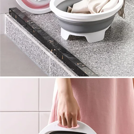 Bassine à linge pliable avec planche à laver