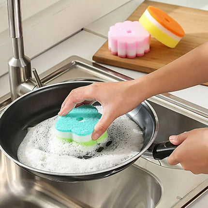 Éponge en forme de fleur pour la vaisselle, la salle de bain, la cuisine - E-menage