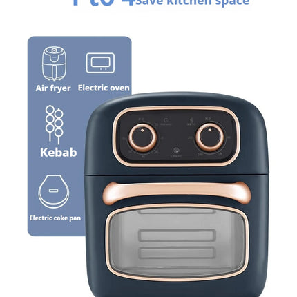 Visual Air Fryer Oven, 1500W Oil-Free Electric Cooker with Non-Stick Basket & Independent Knobs, Even Heating for Roast【7L】