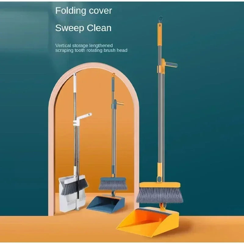 Dustpan set Broom set Household broom broom  Brush head sweeping Individual sweep broom Foldable garbage shovel broom