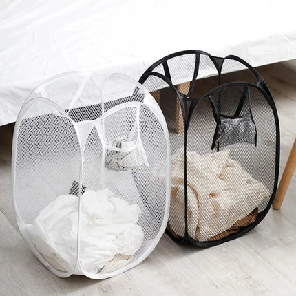 Panier à linge sale grande capacité, en maille, ventilé, pliable, portable - E-menage