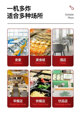 220V Fryer Electric Cookware for Kitchen Deep French Fries Commercial Fryers Frying Oil Cooker Timer Arfrai 10L Ar AF