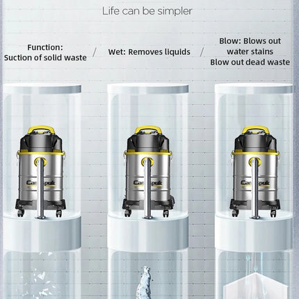 Aspirateur industriel eau et poussière 3300 W, 3 en 1, aspiration puissante, idéal pour la maison, le garage ou l'atelier.