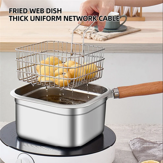 ABKJ-Frying Pan Outdoor Food Storage Box Portable Deep Fryer Steamer Gas Electric Cooking Pot Kitchen Utensils