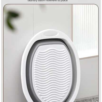 Bassine à linge pliable avec planche à laver