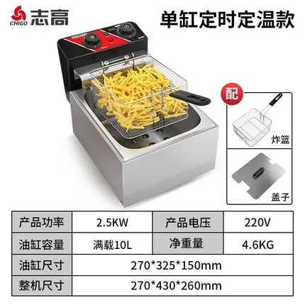 220V Professional Fryer Electric Cookware for Kitchen Deep French Fries Commercial Fryers Frying Oil Cooker Timer Arfrai AE