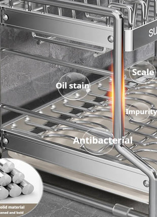 Dish Drainer Kitchen Storage Organization Stainless Steels Drainer Kitchen Dishes Kitchenware Tableware Drainer Board Rack