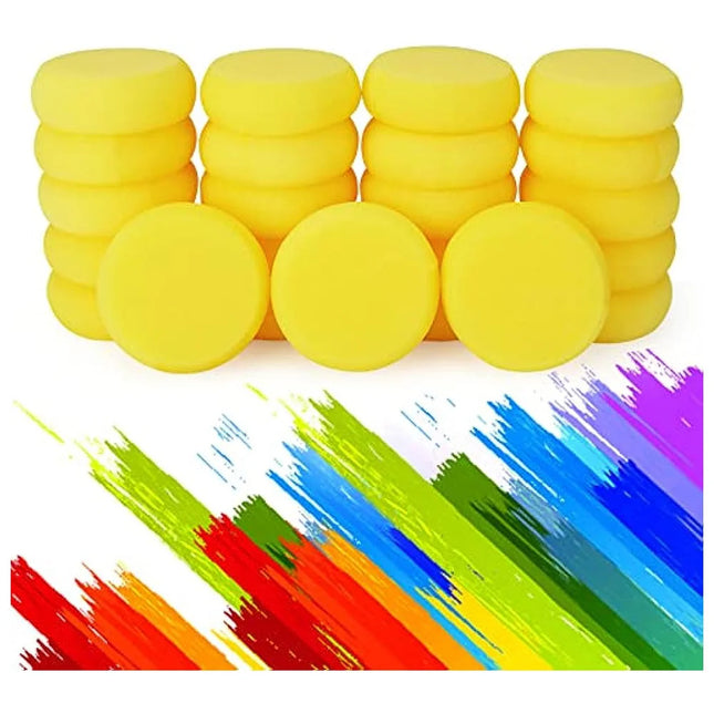 Lot de 12 éponges à peinture synthétiques rondes - E-menage
