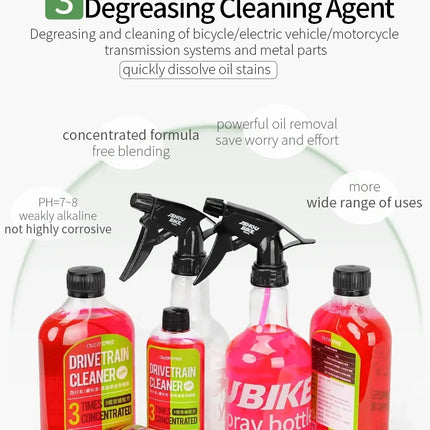 Nettoyant Chaîne de Vélo Puissant – Dégraissant Professionnel Concentré 100/350 ml | Spray Nettoyant Transmission, Cassette, Plateau & Dérailleur | Anti-Rouille, Anti-Usure