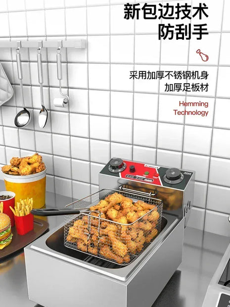 220V Fryer Electric Cookware for Kitchen Deep French Fries Commercial Fryers Frying Oil Cooker Timer Arfrai 10L Ar AF