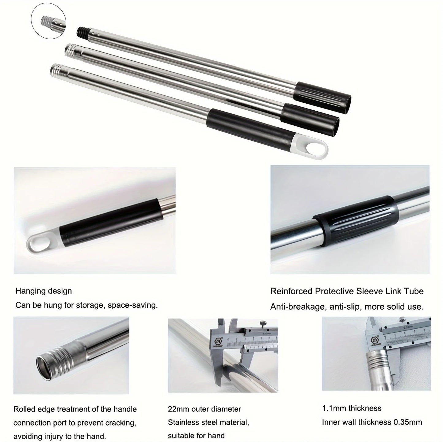 Large Hard Bristle Broom, Wooden Floor Washer, Adjustable Multi-Section Long Handle, Concrete Push Broom Outdoor Garage Broom