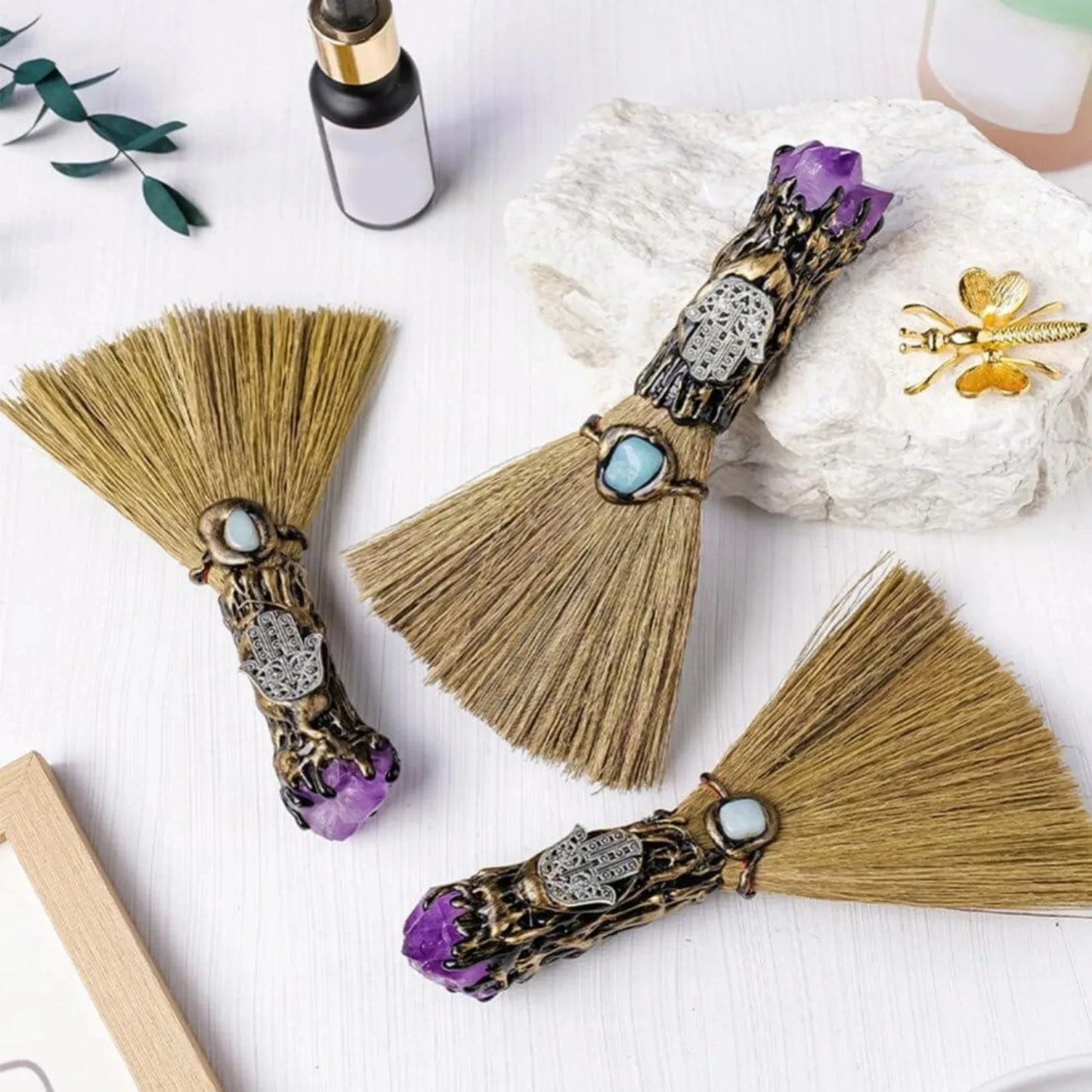 Enchanting Mini Crystal Witch Broom