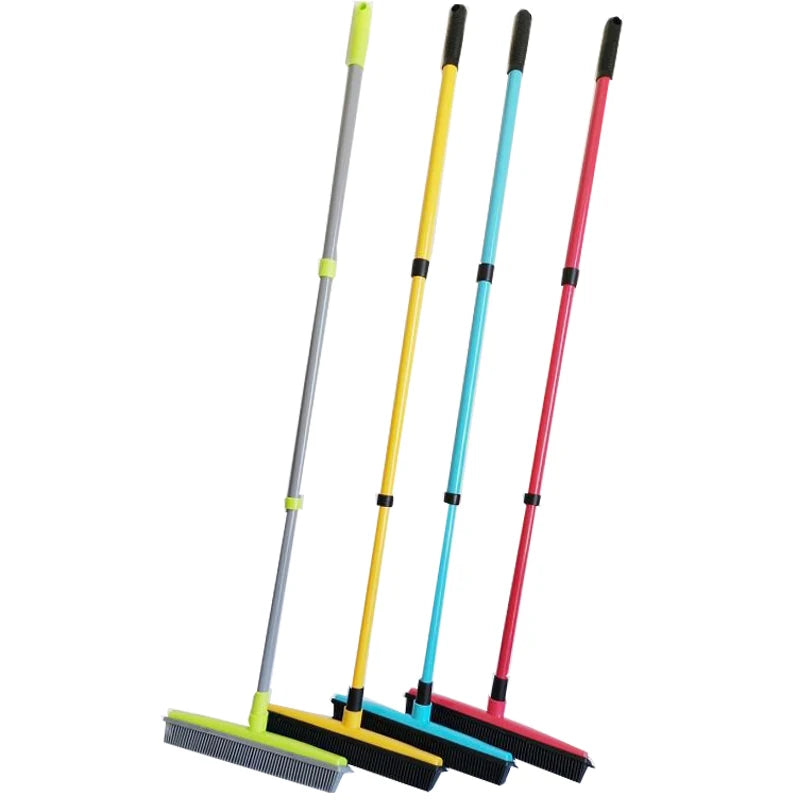 Effortless Telescopic Rubber Broom for Instant Pet Hair &amp; Floor Cleaning