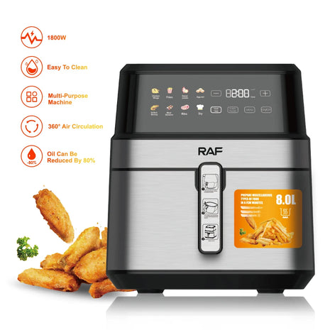Multifunctional Electric Air Fryer 6.5L Cooker Fryer Without Oil Touch Screen Smart Digital 360 Degree Hot Air Circulation