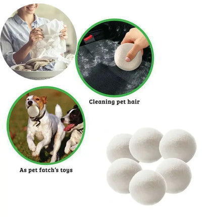 Boules de séchage en laine 7 cm, réutilisables, adoucissantes pour le linge