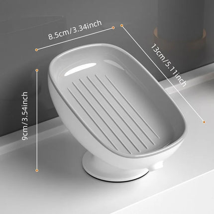 Porte-savon auto-drainant avec ventouse super puissante - E-menage
