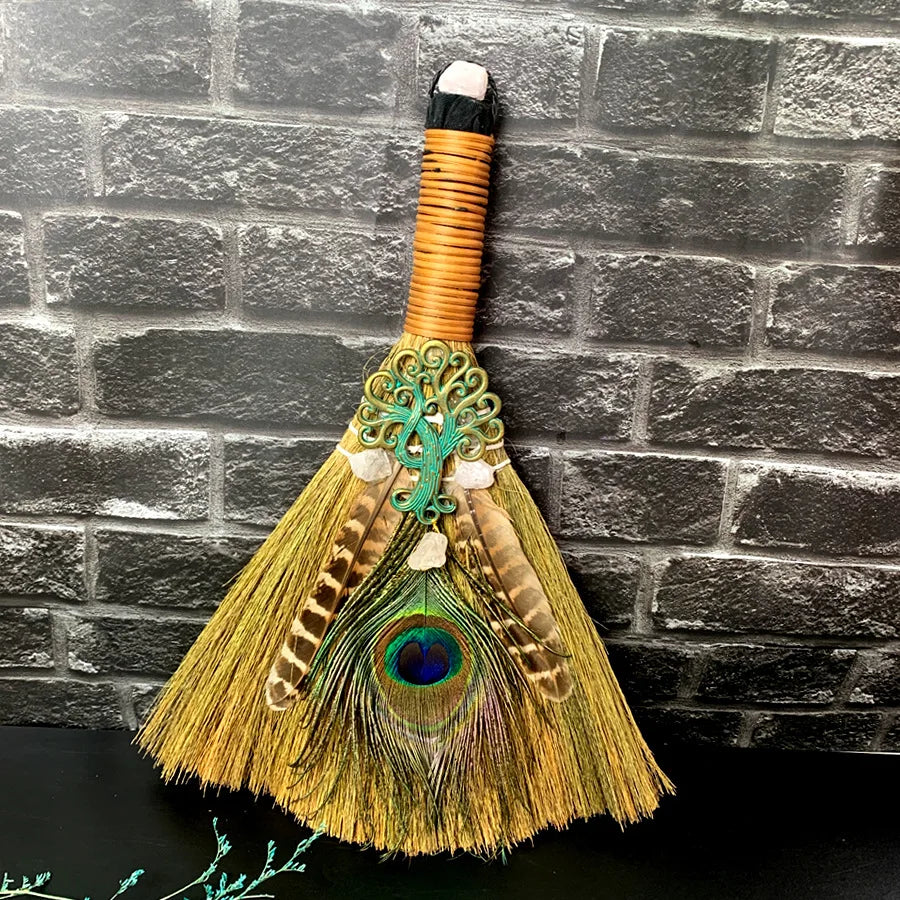 Mystical Witch Broom – Spiritual Cleansing &amp; Altar Decoration