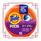 Lessive en Capsules Tide Pods 3 en 1 – Détachant, Désodorisant &amp; Protecteur de Couleurs | 42 Capsules, Nettoyage en Profondeur, Parfum Prairie