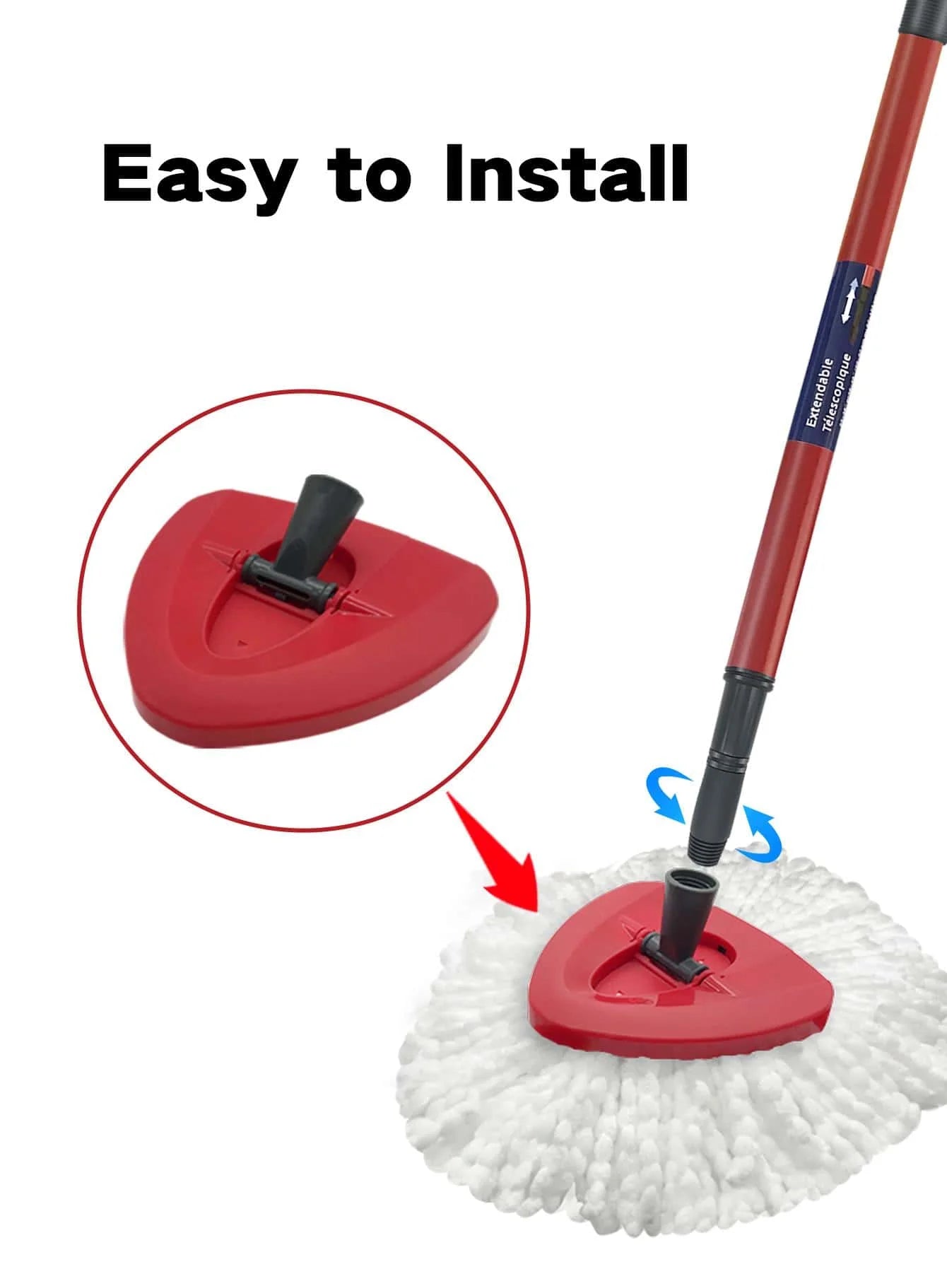 1 Rotating Mop Base Compatible with O-cedar and Vileda, Replacement Parts Fits For 1 Tank 360° Spin Mop Accessory