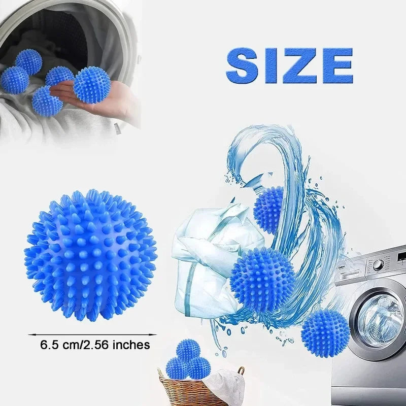 Laundry Balls Anti-Winding Magic Laundry Balls Drying Cleaning Ball Reusable Household Washing Machine Clothes Softener 6/1Pcs - E-menage
