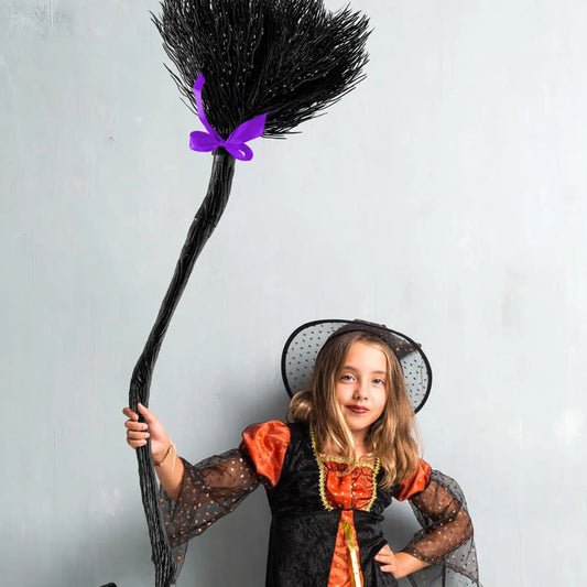 Halloween Broom Prop Black Detachable Witch Broom For Cosplay Masquerade Decor Trick Or Treat Festival Party Decorations 2025