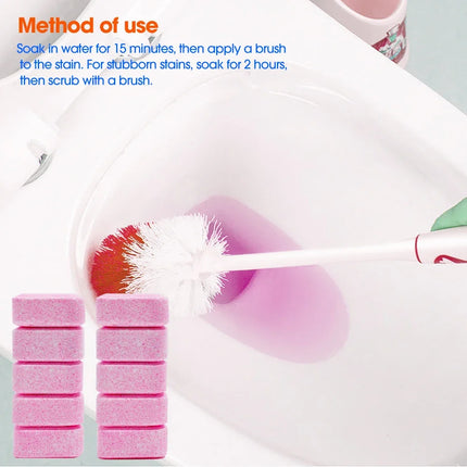 Lot de 5 ou 10 tablettes effervescentes pour le nettoyage automatique des toilettes - E-menage