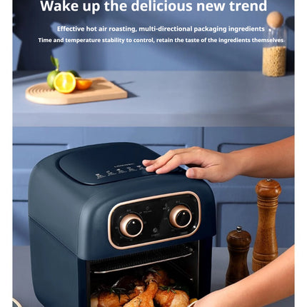 Visual Air Fryer Oven, 1500W Oil-Free Electric Cooker with Non-Stick Basket & Independent Knobs, Even Heating for Roast【7L】