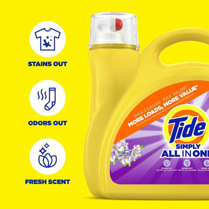 All-in-One Liquid Laundry Detergent Tough on Stains and Odors 138 Loads Berry Blossom Scent Works in All Machines