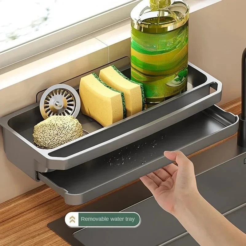 Drain Rack Kitchen Sink Organizer Self-draining Shelf Sponge Holder Dishcloth Soap Drainer Kitchen Gadgets Kitchen Accessories