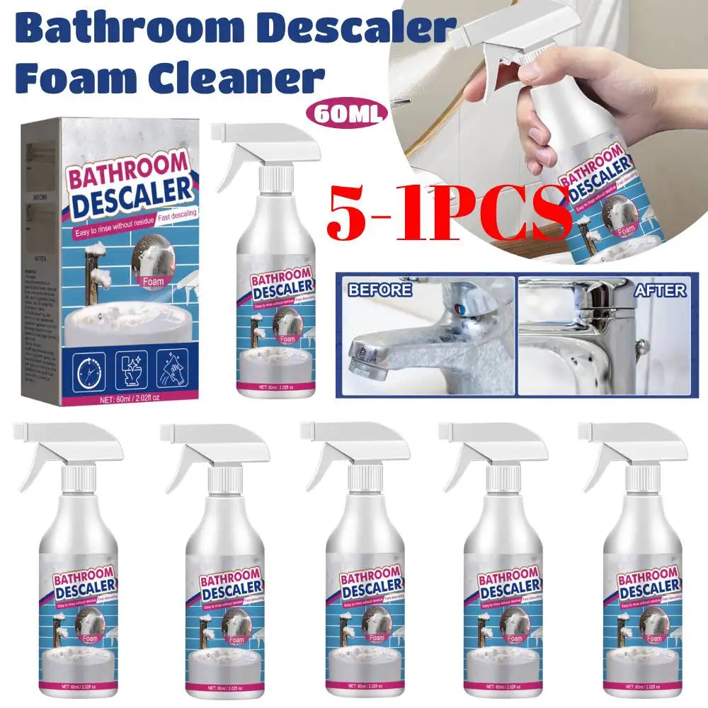 5-1pcs Bathroom Descaler Foam Cleaner Powerful Stubborn Stains Cleaner Bathtub Toilet Glass Washbasin Descaling Cleaning Spray
