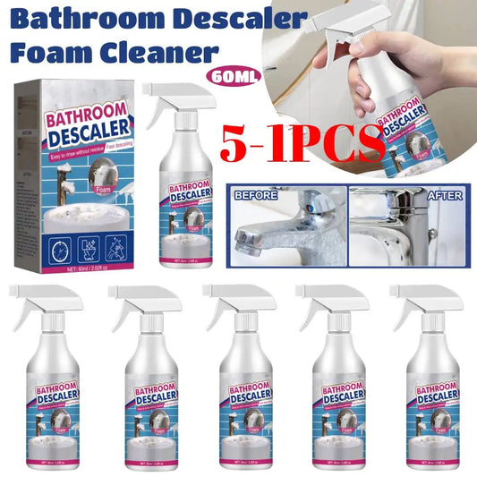 5-1pcs Bathroom Descaler Foam Cleaner Powerful Stubborn Stains Cleaner Bathtub Toilet Glass Washbasin Descaling Cleaning Spray