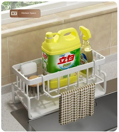 Multifunctional Sponge Rack Drainer Kitchen Shelf Sink Rag Dishwashing Detergent Dishcloth Organiser  kitchen organizer storage