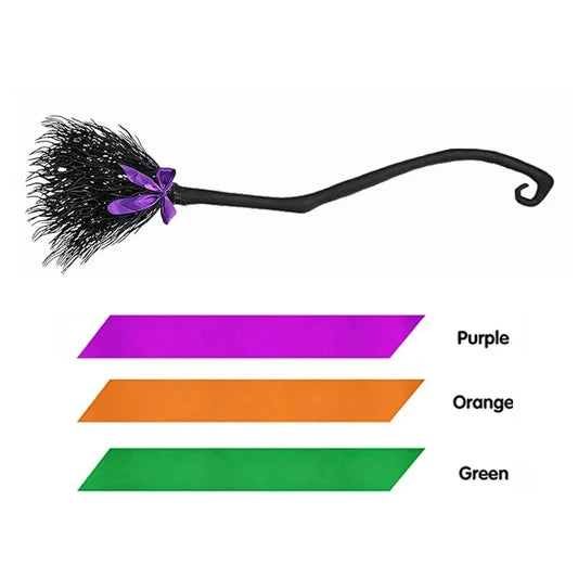 Halloween Witch Broom, Wizard Witch Flying Broomstick , Witch Halloween Broom Props, For Cosplay Costume Party Decorations   5.0