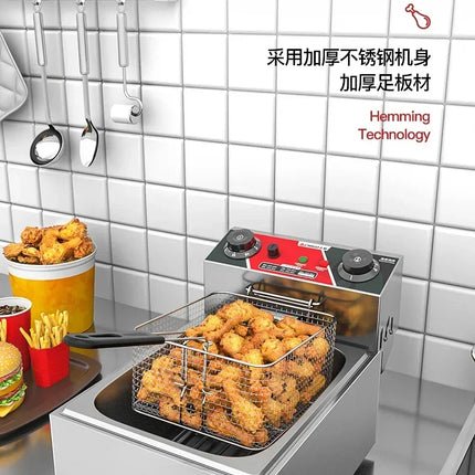 220V Professional Fryer Electric Cookware for Kitchen Deep French Fries Commercial Fryers Frying Oil Cooker Timer Arfrai AE