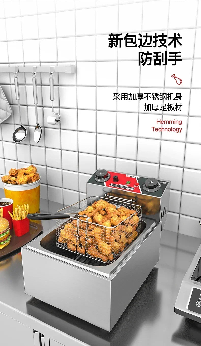 220V Professional Fryer Electric Cookware for Kitchen Deep French Fries Commercial Fryers Frying Oil Cooker Timer Arfrai AE