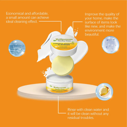 Multipurpose Cleaner Cream Powerful Decontamination Kitchen Paste Stain Remover Stain Polishing Cream for Kitchen Bathroom