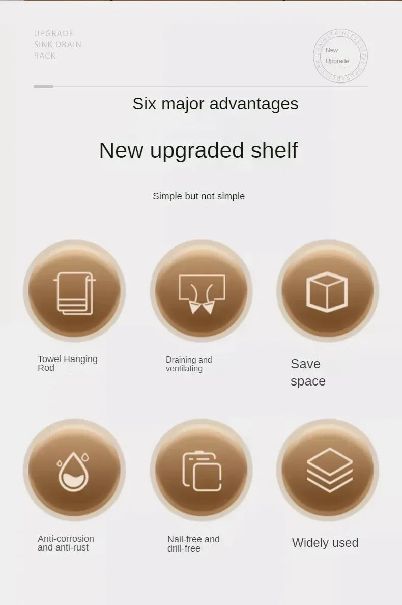 Multifunctional Sponge Rack Drainer Kitchen Shelf Sink Rag Dishwashing Detergent Dishcloth Organiser  kitchen organizer storage