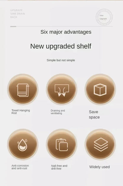 Multifunctional Sponge Rack Drainer Kitchen Shelf Sink Rag Dishwashing Detergent Dishcloth Organiser  kitchen organizer storage