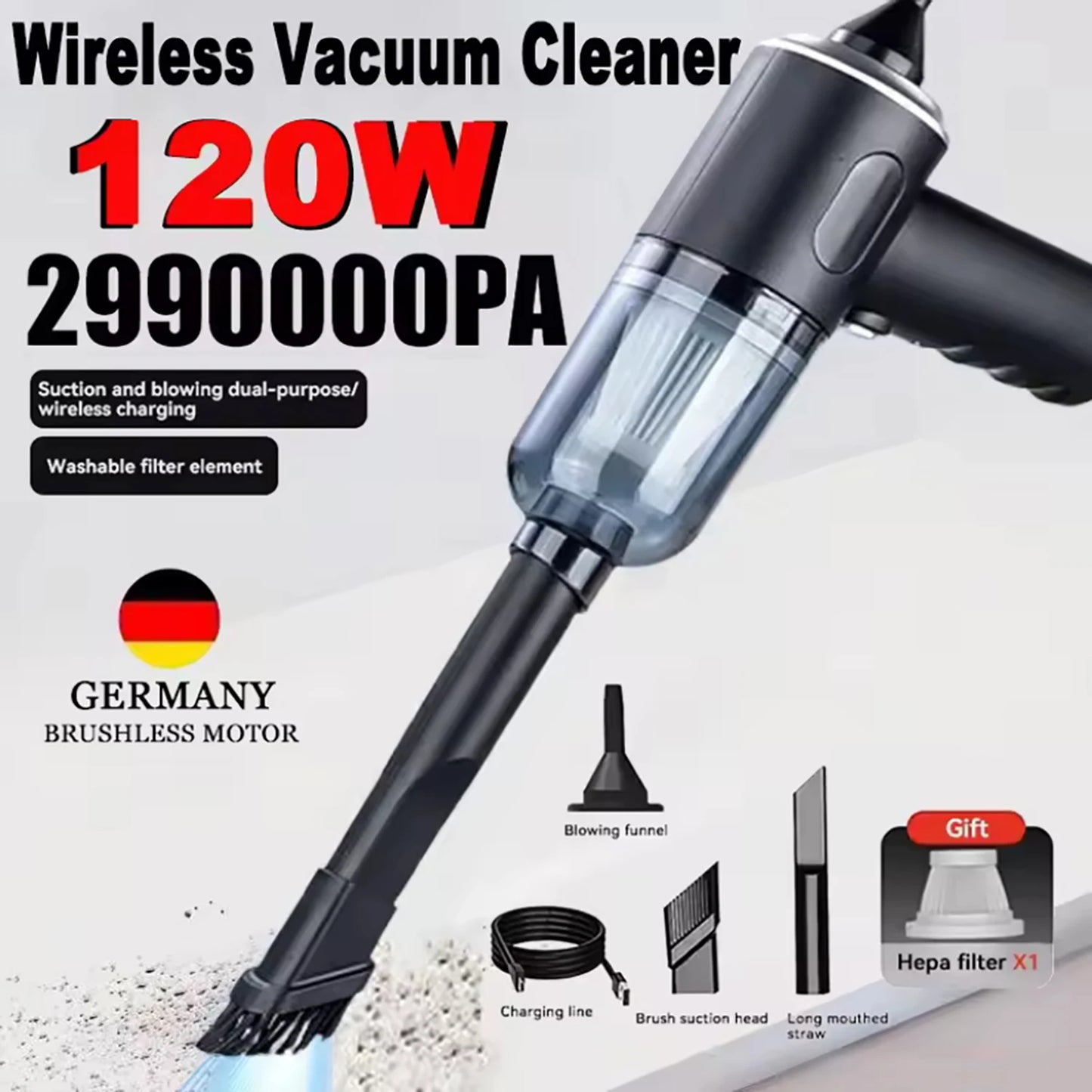 2025 Car Vacuum Cleaner Portable Small VacuumCleaner For Multi Purpose Vehicles Small Household Pump Handheld Car Vacuum Cleaner