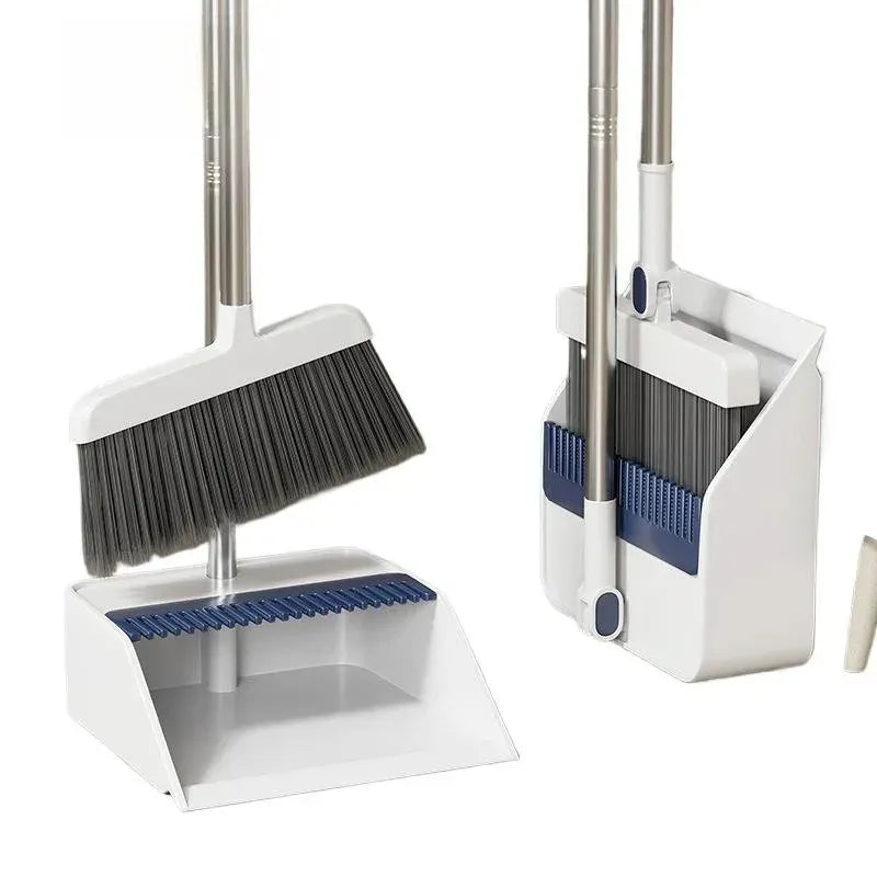 Medium-Sized Thickened and Widened Upgraded Foldable Broom and Dustpan Set Durable, Non-Stick, Easy To Clean, Convenient Storage
