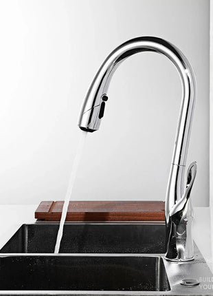 AITANA Modern Luxury Golden Brass Kitchen Faucet Pull-Out Design Single Handle for Hot And Cold Water 3 Functions Sink Faucet