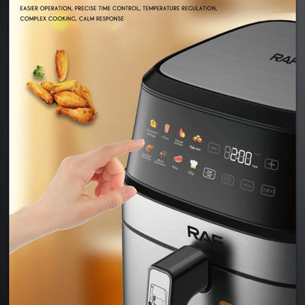 Friteuse à air chaud électrique multifonctionnelle 6,5 L, sans huile, écran tactile, numérique intelligent, circulation d'air chaud à 360°