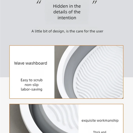 Bassine à linge pliable avec planche à laver