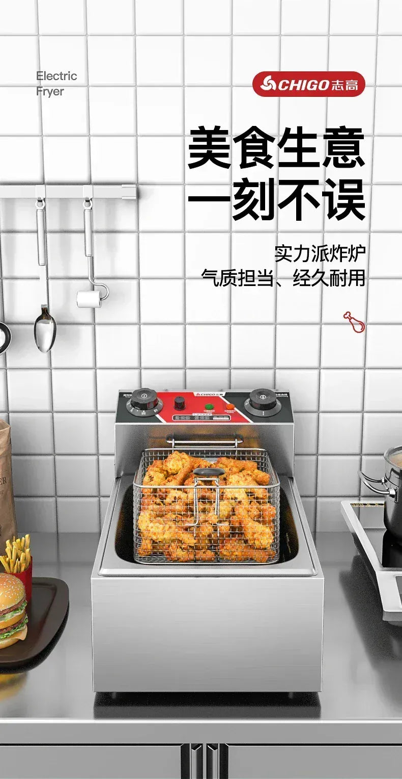 220V Fryer Electric Cookware for Kitchen Deep French Fries Commercial Fryers Frying Oil Cooker Timer Arfrai 10L Ar AF