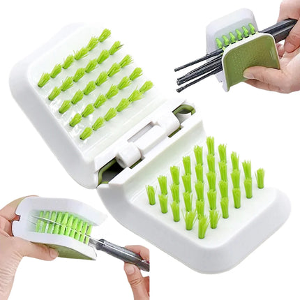 Brosse de nettoyage double face pliable en U