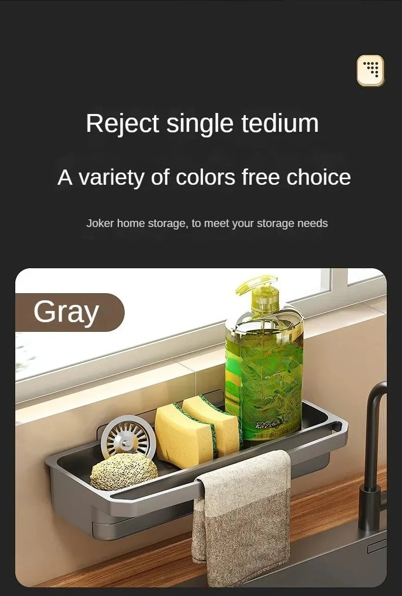 Drain Rack Kitchen Sink Organizer Self-draining Shelf Sponge Holder Dishcloth Soap Drainer Kitchen Gadgets Kitchen Accessories