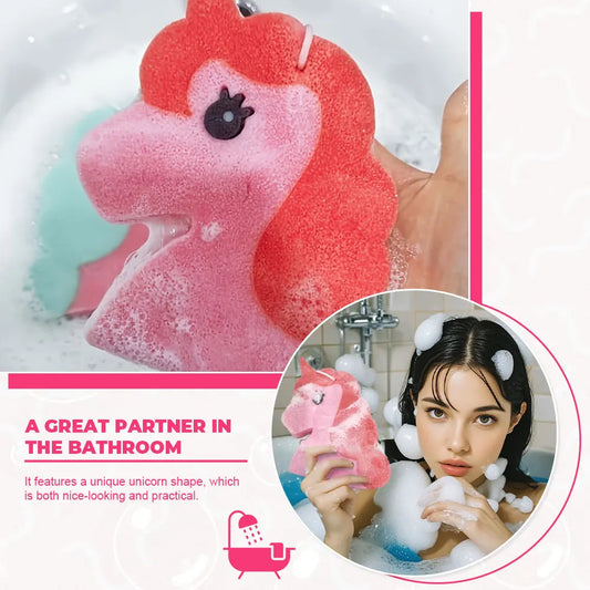 3pcs Mixed Color Unicorn Bath Sponge All-purpose Cleaning Sponge Skin-friendly polyurethane sponge Bathroom sponge