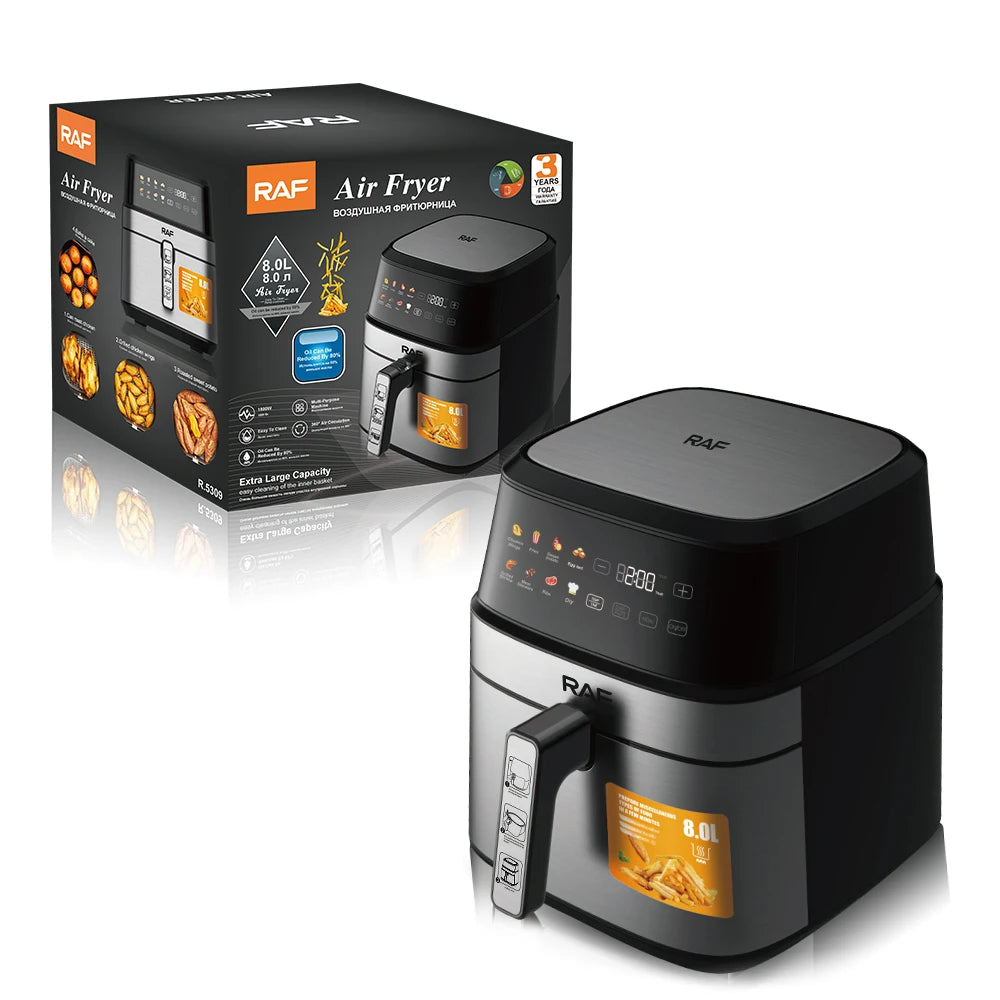 Multifunctional Electric Air Fryer 6.5L Cooker Fryer Without Oil Touch Screen Smart Digital 360 Degree Hot Air Circulation