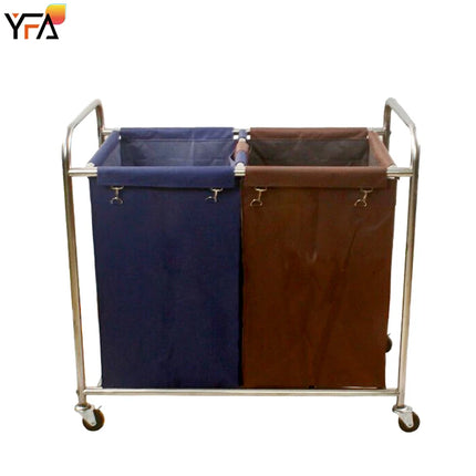 Restaurant Large Capacity Wet and Dry Linen Trolleys for Hospital With Wheels Hotel Trolley Dirty Laundry Basket Cart - E-menage
