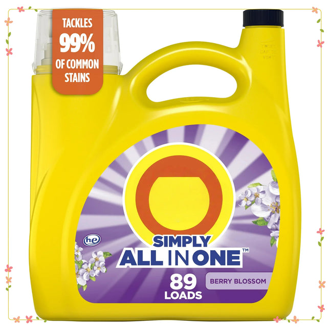 117 fl oz Liquid Laundry Detergent, Berry Blossom Scent for 89 Loads, HE Compatible & Stain Fighting